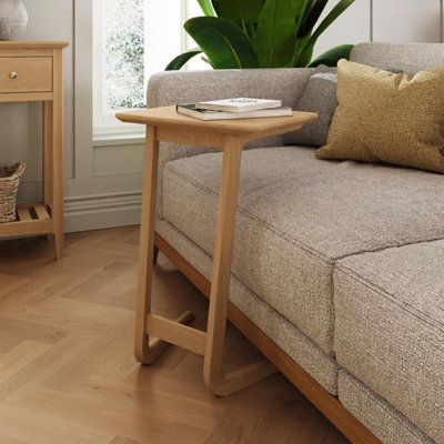FWStyle Solid Natural Ash Sofa Snack Table