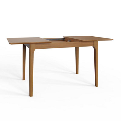 FWStyle Solid Oak 1.2M Extending Dining Table Natural Lacquered Finish