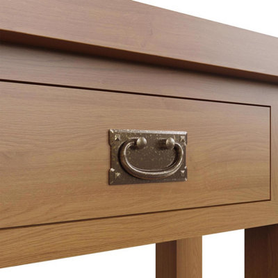 FWStyle Solid Oak 1 Drawer Large Telephone Table