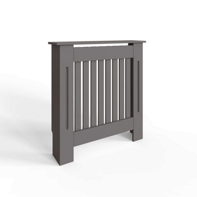 FWStyle Vertical Slat Small Grey Radiator Cover (H) 82.3 (W) 78cm (D) 19cm