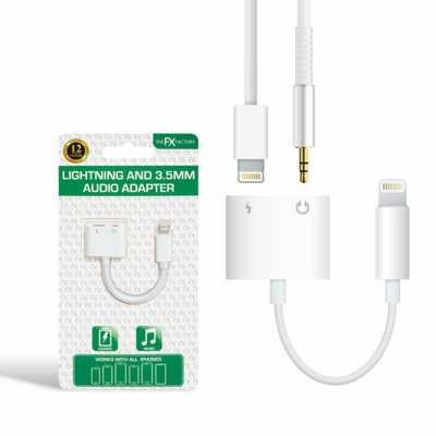 FX iPhone Adapter to 3.5mm Audio Adapter Jack Cable & Lighting Cable ...