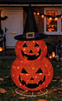 Fxlab Foldable Pumpkins 45 LED Outdoor Battery Decoration with 50cm ...
