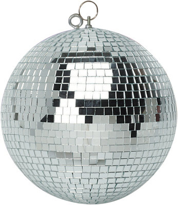 FXLab Lightweight Silver Mirror Dance Disco Party DJ Ball (500mm 20") with Dual Hanging Points