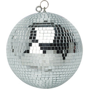 FXLab Lightweight Silver Mirror Dance Disco Party DJ Ball (500mm 20") with Dual Hanging Points
