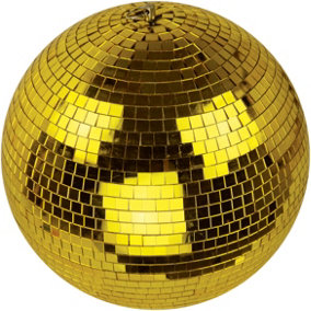 FXLab Party Event Festive Christmas Gold Disco Mirror Ball 300mm