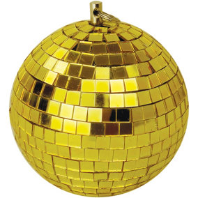 FXLab Party Event  Festive Christmas Gold Mirror Disco Ball 100mm