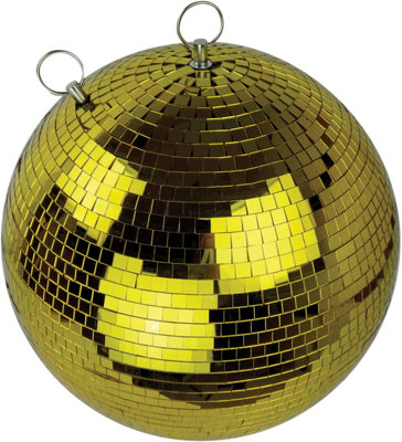 FXLab Party Event Festive Christmas Gold Mirror Disco Ball 400mm