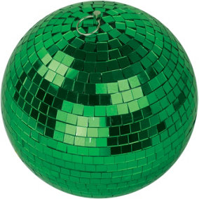 FXLab Party Event Festive Christmas Green Mirror Disco Ball 200mm