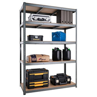 G-Rack Shelves Storage Garage Shelving Unit 5 Tier Metal Racking ...