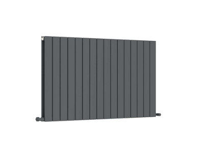 G-Rad Anthracite Double Column Flat Horizontal Aluminium Radiator - 600x1180mm