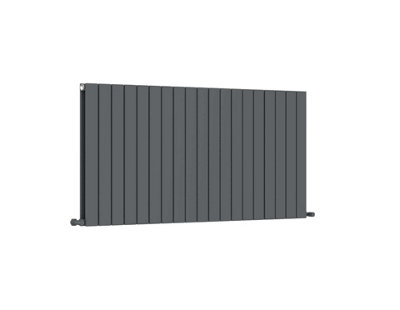 G-Rad Anthracite Double Column Flat Horizontal Aluminium Radiator - 600x1402mm
