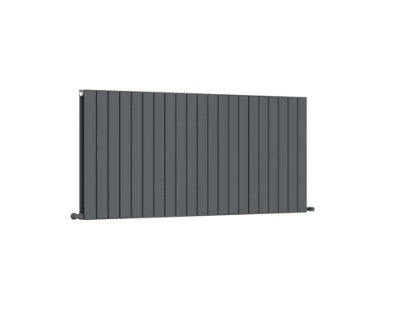 G-Rad Anthracite Double Column Flat Horizontal Aluminium Radiator - 600x1550mm