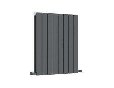 G-Rad Anthracite Double Column Flat Horizontal Aluminium Radiator - 600x588mm