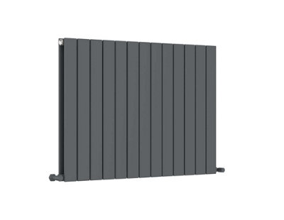 G-Rad Anthracite Double Column Flat Horizontal Aluminium Radiator - 600x958mm