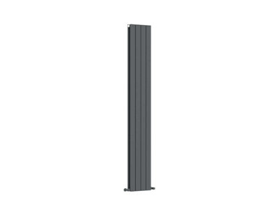 G-Rad Anthracite Double Column Flat Vertical Aluminium Radiator - 1800x292mm
