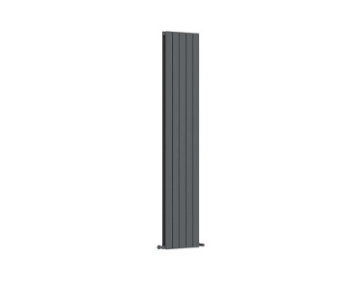 G-Rad Anthracite Double Column Flat Vertical Aluminium Radiator - 1800x366mm