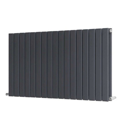 G-Rad Anthracite Double Flat Panel Designer Column Horizontal Radiator - (H) 600 x (W) 1156mm