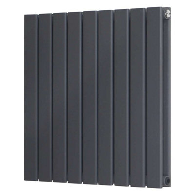 G-Rad Anthracite Double Flat Panel Designer Column Horizontal Radiator - (H) 600 x (W) 612mm