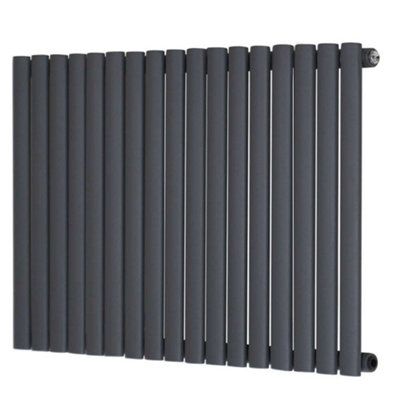 G-Rad Anthracite Single Oval Panel Designer Column Horizontal Radiator - (H) 600 x (W) 1020mm