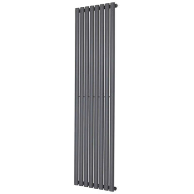 G-Rad Anthracite Single Oval Panel Designer Column Vertical Radiator ...