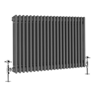 G-Rad Anthracite Triple Column Horizontal Cast Iron Radiator - (H) 600 x (W) 1000mm