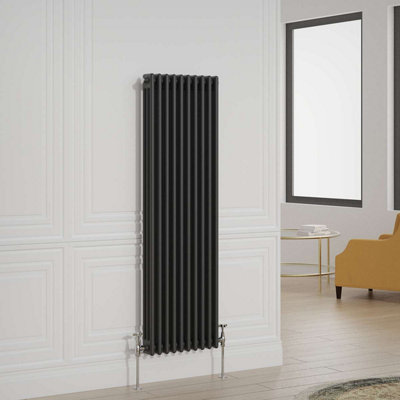 G-Rad Black Triple Column Vertical Cast Iron Radiator - (H) 1500 x (W ...