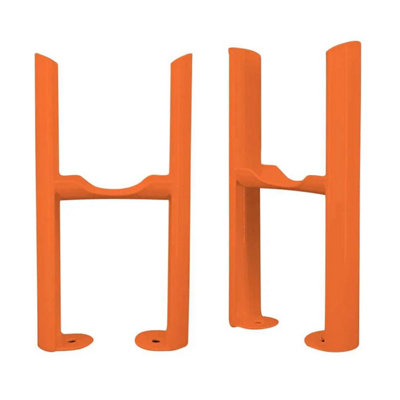 G-Rad Bright Orange Pair of Triple Column Radiator Feet Floor Mounted ...