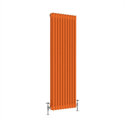 G-Rad Bright Orange Triple Column Vertical Cast Iron Radiator (H) 1500 ...