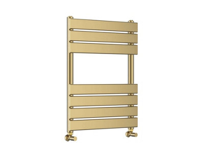G-Rad Brushed Brass Flat Panel Towel Rail Radiator - 650x500mm