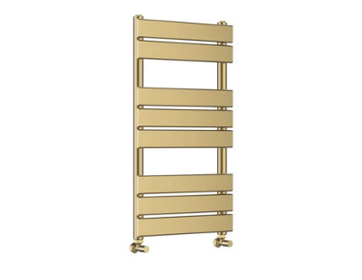 G-Rad Brushed Brass Flat Panel Towel Rail Radiator 800x450mm