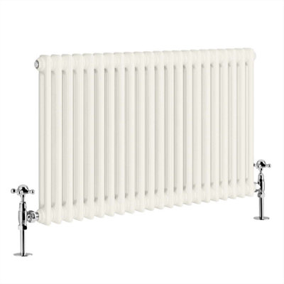 G-Rad Cream Double Column Horizontal Cast Iron Radiator - (H) 600 x (W ...