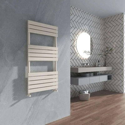 G-Rad Cream Heated Towel Rail Flat Panel Bathroom Radiator - 1200x600mm