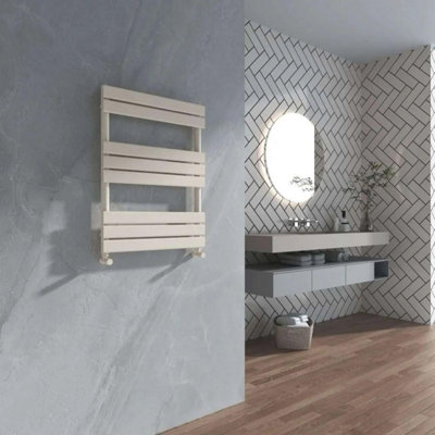 G-Rad Cream Heated Towel Rail Flat Panel Bathroom Radiator - 800x600mm