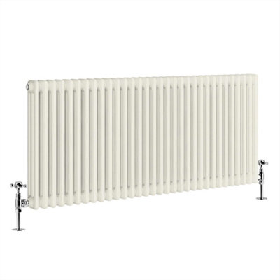 G-Rad Cream Triple Column Horizontal Cast Iron Radiator - (H) 600 x (W ...