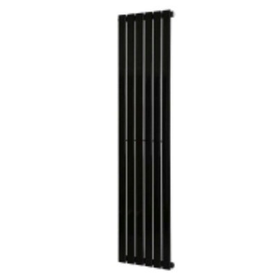 G-Rad Matt Black Single Flat Panel Designer Column Vertical Radiator ...
