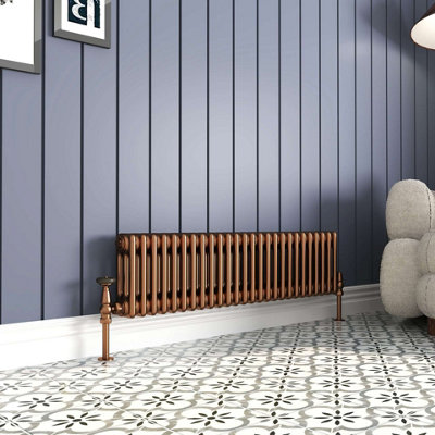 G-Rad Metallic Copper Triple Column Horizontal Cast Iron Radiator - (H ...