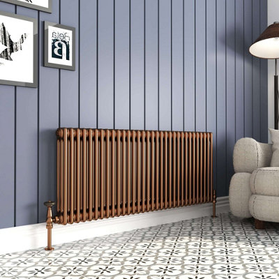 G-Rad Metallic Copper Triple Column Horizontal Cast Iron Radiator - (H ...