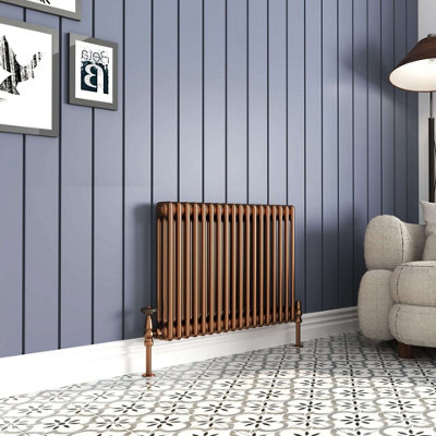 G-Rad Metallic Copper Triple Column Horizontal Cast Iron Radiator - (H ...