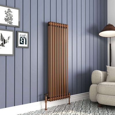 G-Rad Metallic Copper Triple Column Vertical Cast Iron Radiator - (H ...