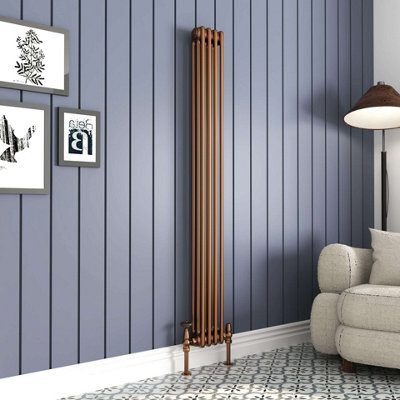 G-Rad Metallic Copper Triple Column Vertical Cast Iron Radiator - (H ...