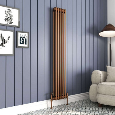 G-Rad Metallic Copper Triple Column Vertical Cast Iron Radiator - (H ...