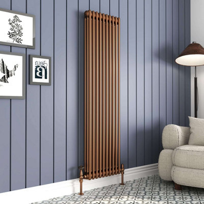 G-Rad Metallic Copper Triple Column Vertical Cast Iron Radiator - (H ...