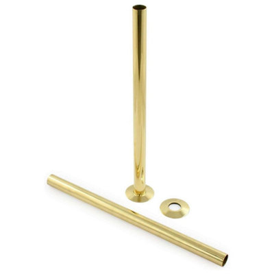 G-Rad Radiator Pipe Covers & Shroud Set - Brushed Gold - 300mm