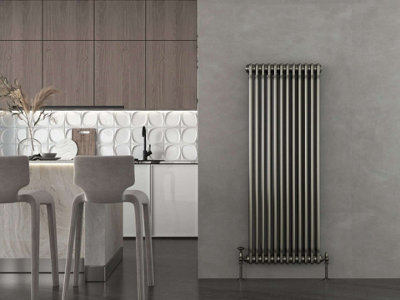 G-Rad Raw Metal Triple Column Vertical Cast Iron Radiator - (H) 1500 x ...