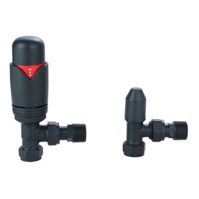 G-Rad Thermostatic Radiator Valve Set TRV Angled With Lockshield 15mm x ...