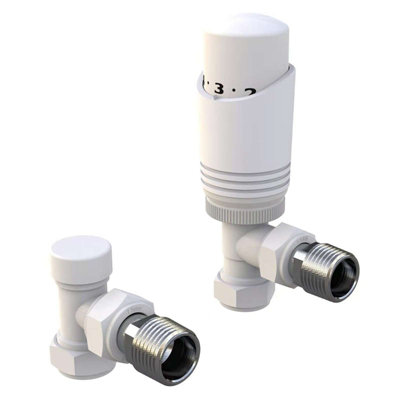 G-Rad Thermostatic Radiator Valve Set TRV Angled With Lockshield 15mm x ...