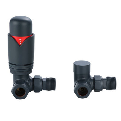 G-Rad Thermostatic Radiator Valve Set TRV Corner With Lockshield 15mm x ...