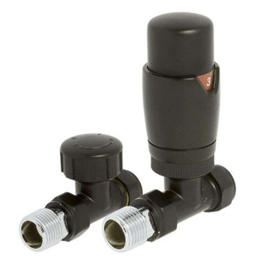 G-Rad Thermostatic Radiator Valve Set TRV Straight With Lockshield 15mm ...