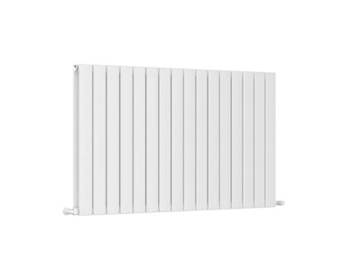 G-Rad White Double Column Flat Horizontal Aluminium Radiator - 600x1180mm