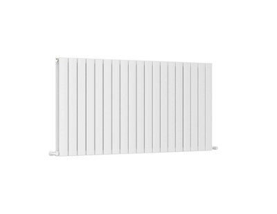 G-Rad White Double Column Flat Horizontal Aluminium Radiator - 600x1402mm